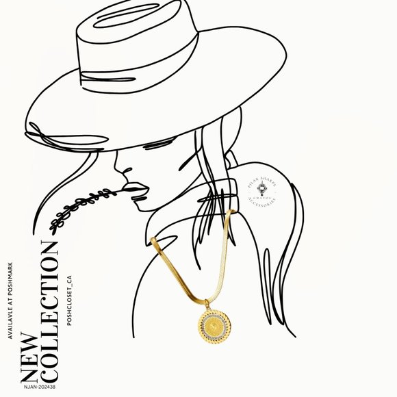 Stainless Steel Coin Rhinestones Pendant Snake Necklace - Picture 2 of 2